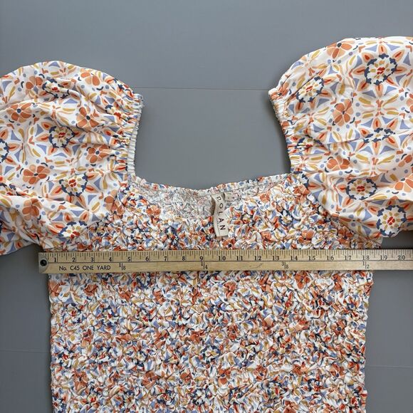 Dolan Off The Shoulder Textured Balloon Sleeve Top Women XL Cottagecore Floral - Picture 8 of 11